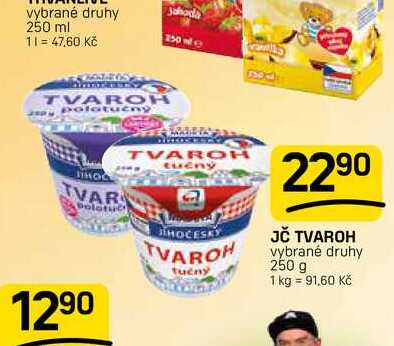 JČ TVAROH vybrané druhy 250 g