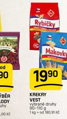KREKRY VEST vybrané druhy 90-110 g