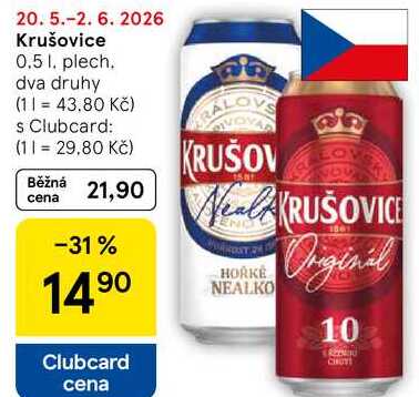 Krušovice, 0.5 l, plech