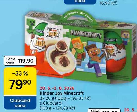 Kinder Joy Minecraft 3x, 20 g