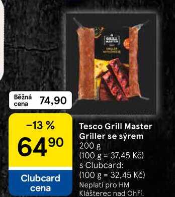 Tesco Grill Master Griller se sýrem, 200 g 