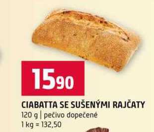 CIABATTA SE SUŠENÝMI RAJČATY 120 g pečivo dopečené 