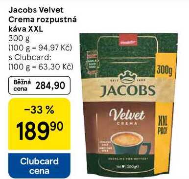 Jacobs Velvet Crema rozpustná káva XXL, 300 g