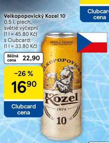 Velkopopovický Kozel 10, 0.5 l, plech 