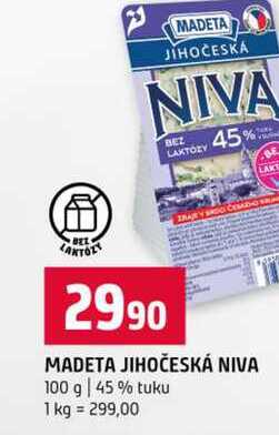 MADETA JIHOČESKÁ NIVA 100 g 45% tuku