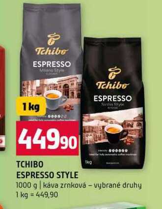 TCHIBO ESPRESSO STYLE 1000 g káva zrnková vybrané druhy