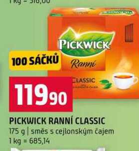 PICKWICK RANNÍ CLASSIC 175 g směs s cejlonským čajem