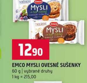 EMCO MYSLI OVESNÉ SUŠENKY 60 g vybrané druhy