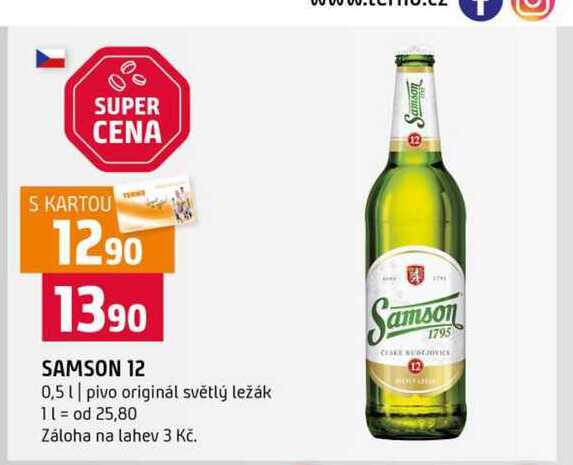 SAMSON 12 0,5l pivo originál světlý ležák