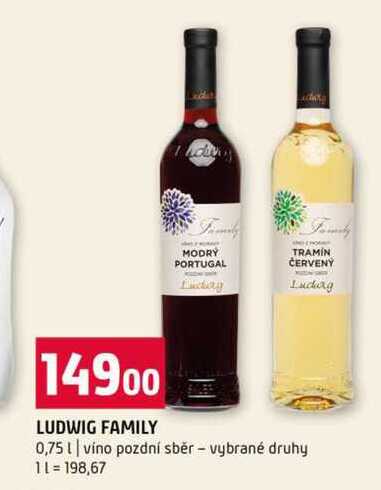 LUDWIG FAMILY 0,75l víno pozdní sběr vybrané druhy