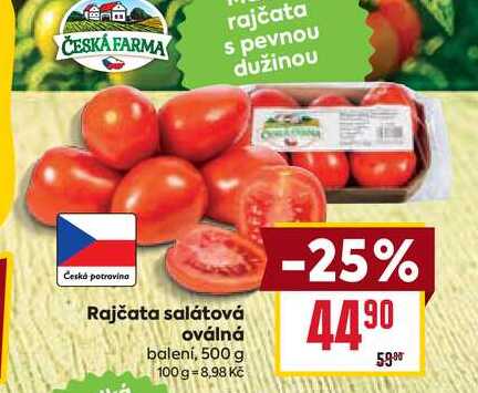 Rajčata salátová oválná balení, 500 g