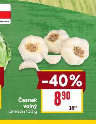 Česnek volný cena za 100 g
