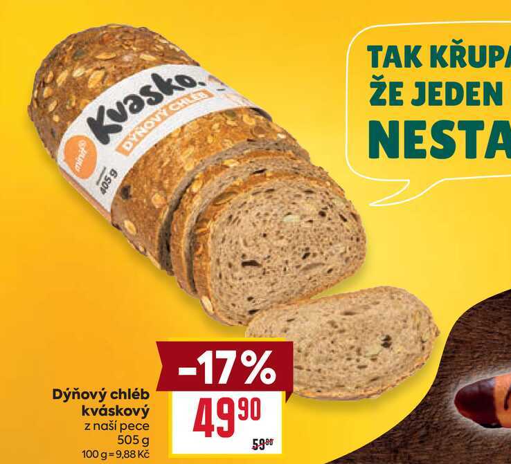 Dýňový chléb kváskový z naší pece 505 g