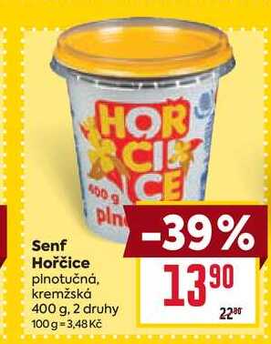 Senf Hořčice plnotučná, kremžská 400 g