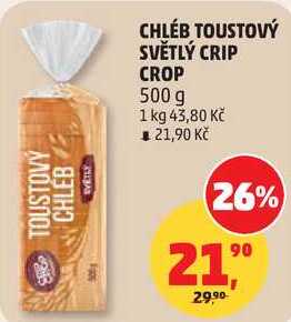 CHLÉB TOUSTOVÝ SVĚTLÝ CRIP CROP, 500 g 