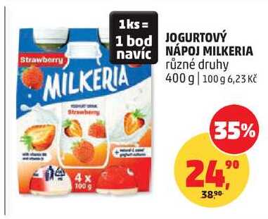 JOGURTOVÝ NÁPOJ MILKERIA různé druhy, 400 g