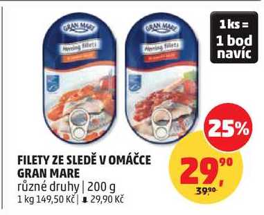 FILETY ZE SLEDĚ V OMÁČCE GRAN MARE různé druhy, 200 g