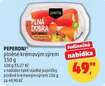 PEPERONI plněné krémovým sýrem nabídka, 150 g