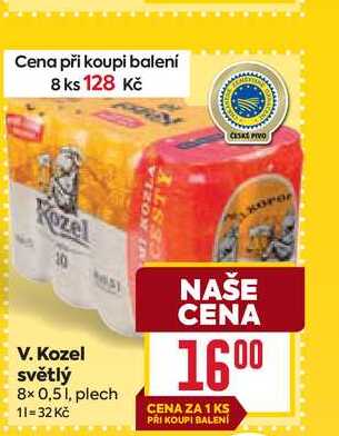 V. Kozel světlý 8x 0,51, plech