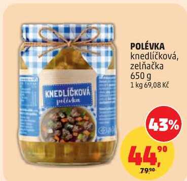 POLÉVKA knedlíčková, zelňačka, 650 g