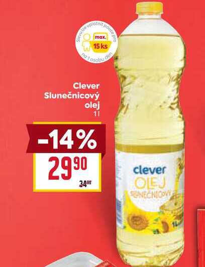 Clever Slunečnicový olej 1l