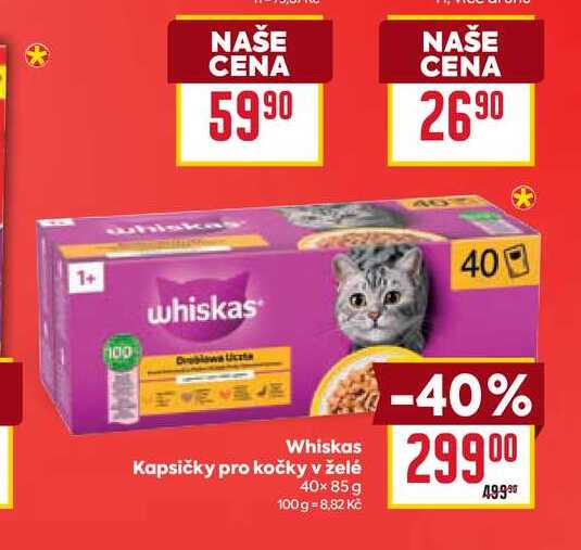 Whiskas Kapsičky pro kočky v želé 40x85 g