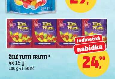 ŽELÉ TUTTI FRUTTI, 4x15 g