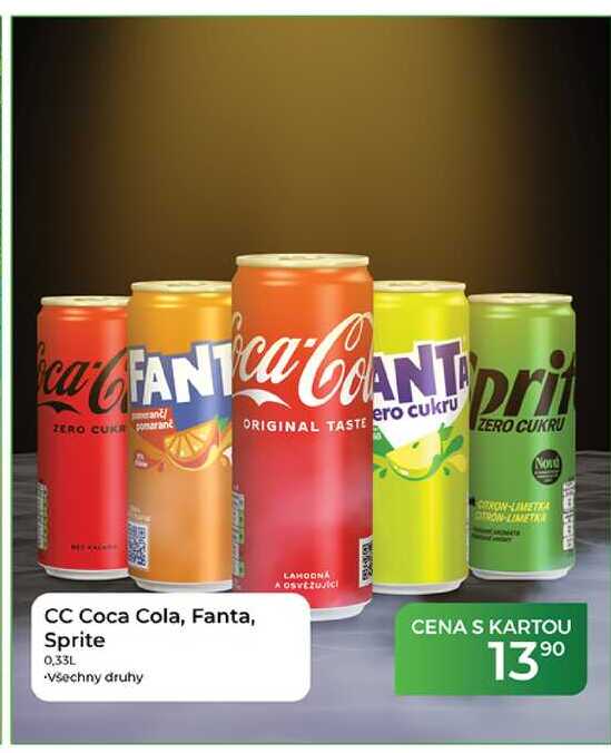 CC Coca Cola, Fanta, Sprite 0,33L