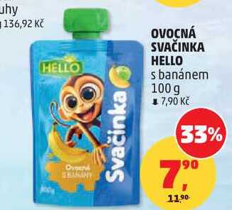 OVOCNÁ SVAČINKA HELLO s banánem, 100 g