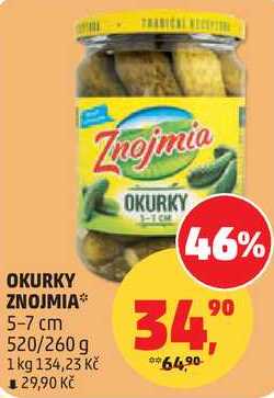 OKURKY ZNOJMIA 5-7 cm, 520/260 g 