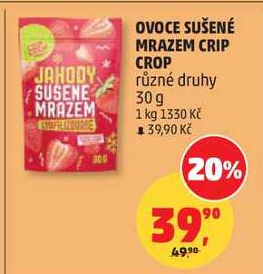 OVOCE SUŠENÉ MRAZEM CRIP CROP JAHODY SUSENE různé druhy, 30 g 