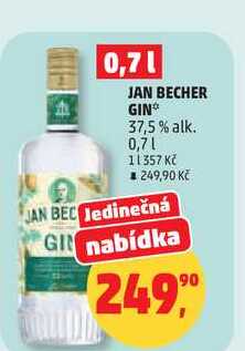JAN BECHER GIN 37,5% alk., 0,7 l