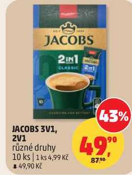 JACOBS 3V1, 2V1 různé druhy, 10 ks
