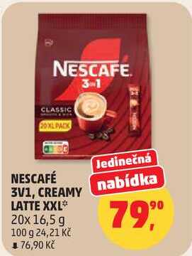 NESCAFÉ 3V1, CREAMY LATTE XXL, 20x 16,5 g 