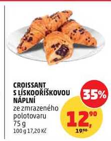 CROISSANT SLÍSKOOŘÍŠKOVOU NÁPLNÍ, 75 g