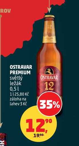 OSTRAVAR PREMIUM světlý ležák, 0,5 l
