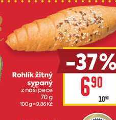 Rohlik žitný sypaný z naši pece 70 g 