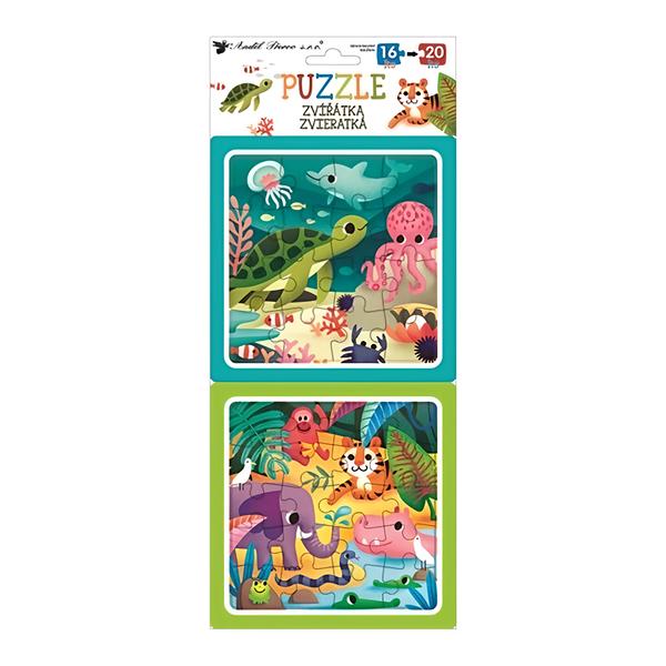 Anděl Přerov Puzzle 2 obrázky, 16 a 20 dílků, zvířátka