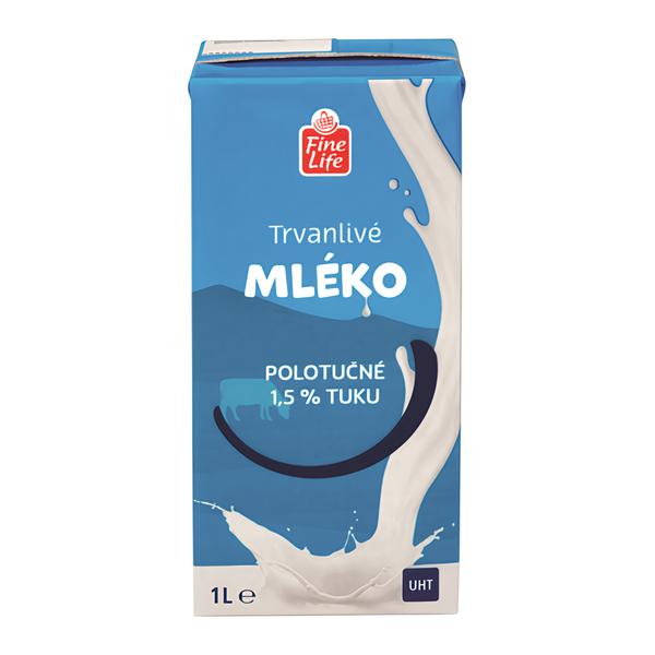Fine Life Polotučné trvanlivé mléko 1,5%