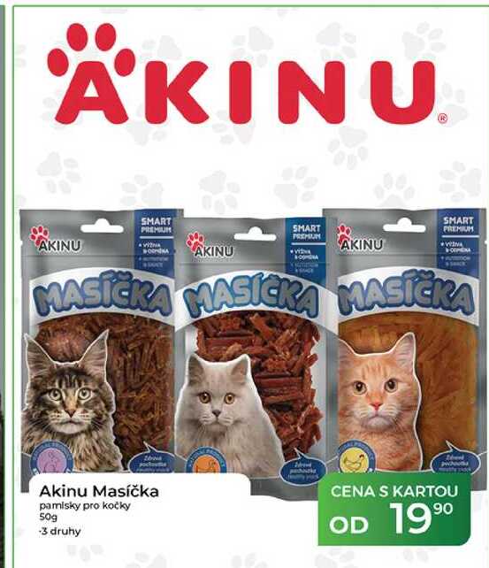 Akinu Masíčka pamlsky pro kočky 50g 