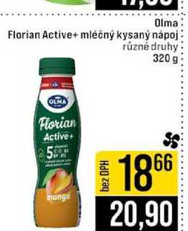 Olma Florian Active+ mléčný kysaný nápoj různé druhy 320 g 