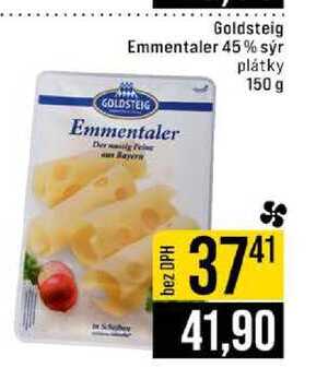 Goldsteig Emmentaler 45% sýr plátky 150 g