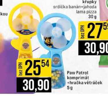 Paw Patrol komprimát +hračka větráček 5g 