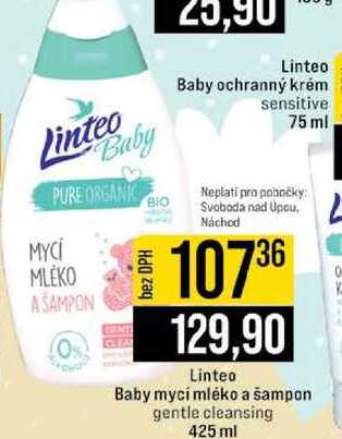 Linteo Baby mycí mléko a šampon gentle cleansing 425 ml  