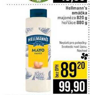 Hellmann's omáčka majonéza 820 g hořčice 880 g 
