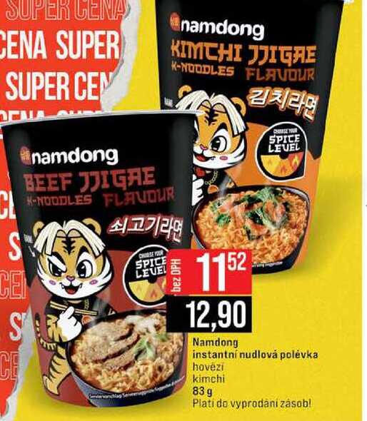 Namdong instantní nudlová polévka hovězí kimchi 83 g