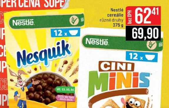 Nestlé cereálie různé druhy 375 g 