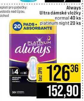 Always Ultra dámské vložky normal 40 ks platinum night 20 ks