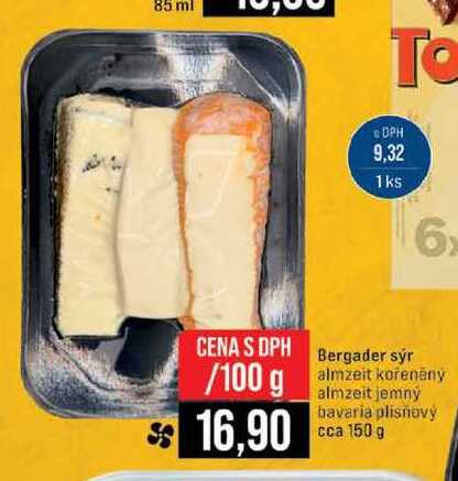 Bergader sýr almzeit kořeněný almzeit jemný bavaria plísnový cca 150 g 100g