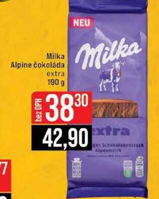 Milka Alpine čokoláda extra 190 g 